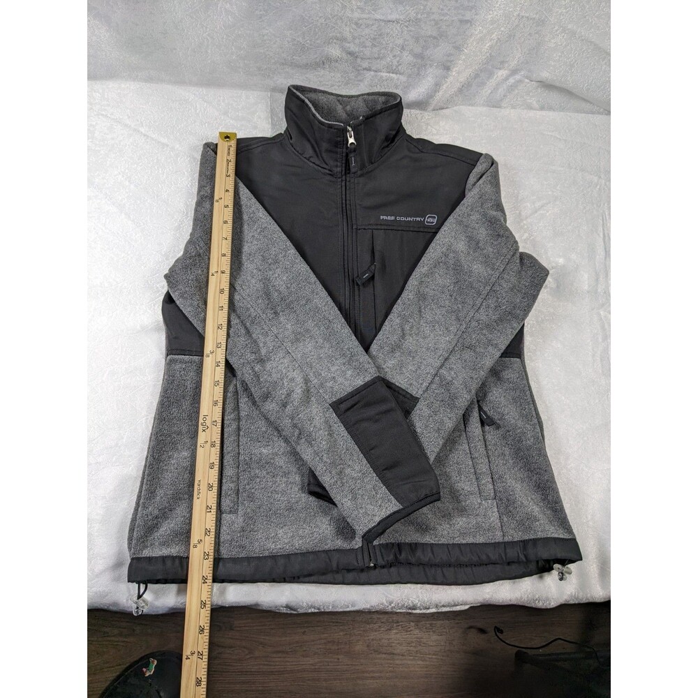 Free Country Women's Large Colorblock Fleece Hybrid Full Zip Jacket Gray Black - Picture 4 of 8